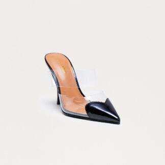 Zapatos de Tacón Stiletto con Detalle de Corazón y PVC Transparente