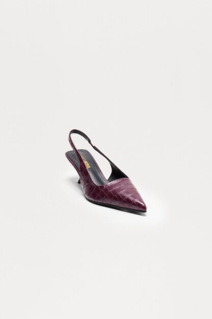 Zapatos de Tacón Medio Estilo Slingback con Textura de Cocodrilo - Image 6