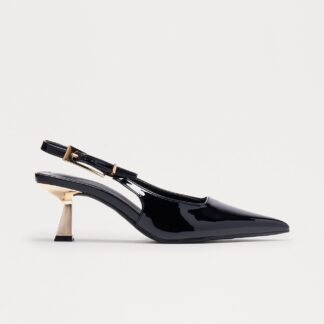 Zapatos de Tacón Gatito con Correa Trasera