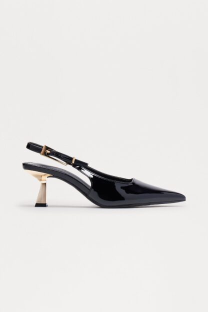 Zapatos de Tacón Gatito con Correa Trasera