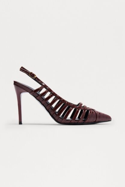 Zapatos de Tacón Slingback con Estampado de Cocodrilo - Image 9
