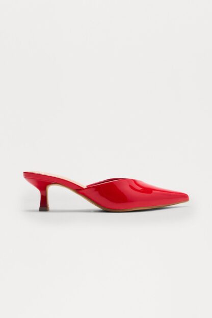 Zapatos de Tacón Gatito Punta Fina en Rojo - Image 6