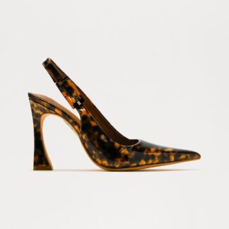 Zapatos de Tacón Slingback con Hebilla - Multicolor