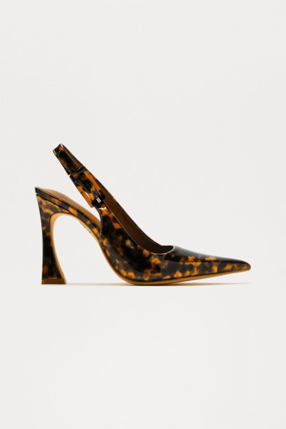 Zapatos de Tacón Slingback con Hebilla - Multicolor