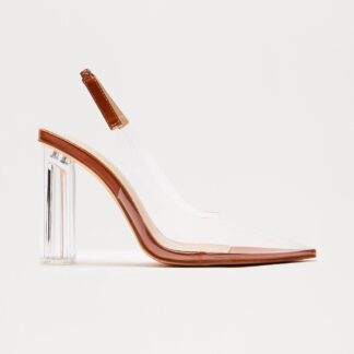 Zapatos de Tacón Slingback en PVC - Beige
