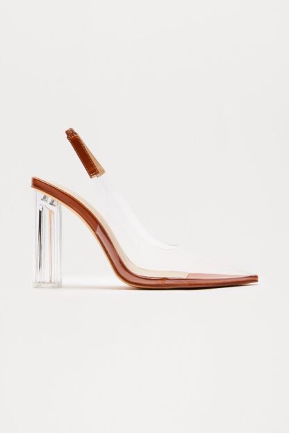 Zapatos de Tacón Slingback en PVC - Beige