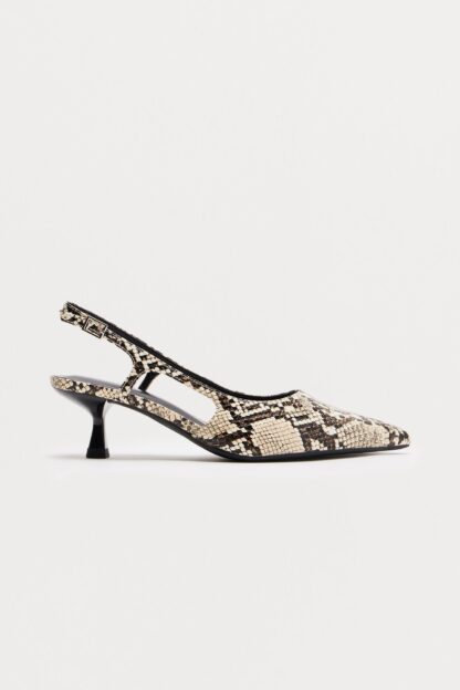 Zapatos de Tacón Gatito con Estampa de Leopardo